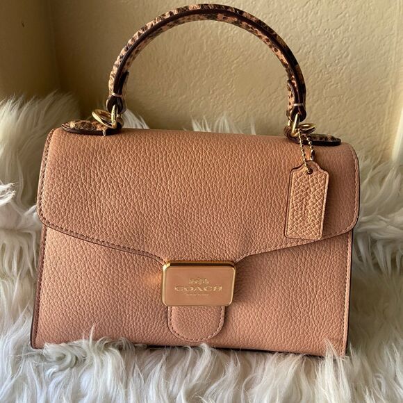 Coach Snake Embossed Trim Pepper Satchel - Picture 1 of 11